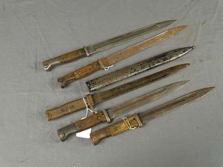 Baionnette - Lot de 5 baionnettes Mauser dans 