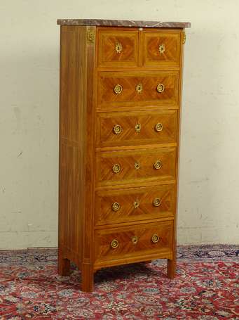 Chiffonnier en placage et marqueterie de bois de 