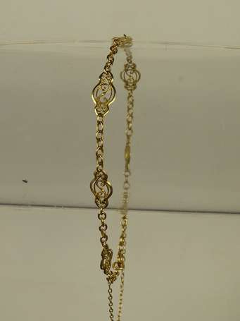 Chaine et bracelet en or jaune 18 K 