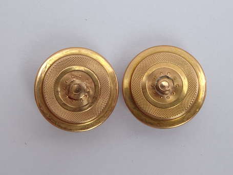 Paire de boutons de manchettes circulaires en or 