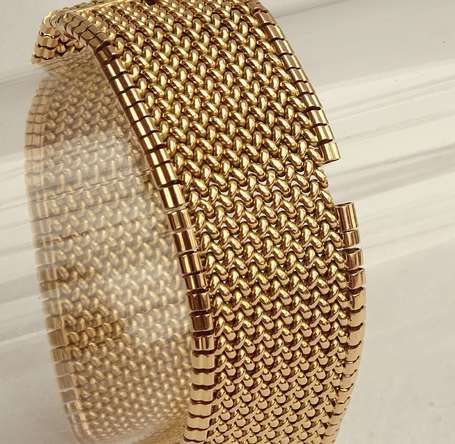 Bracelet ruban en or jaune 18K (750°/00). P. 56,2 
