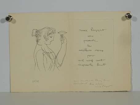 PAPART Max (1911-1994) - Carte de vœux pour 