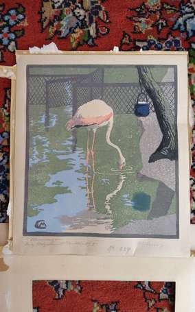 CUNZ Martha (1876-1961) - Flamingo. Lithographie. 