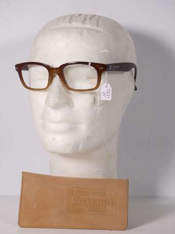 VUARNET - Monture de lunettes en plastique brun. 
