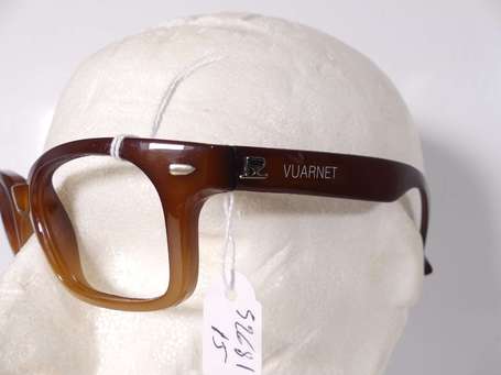 VUARNET - Monture de lunettes en plastique brun. 