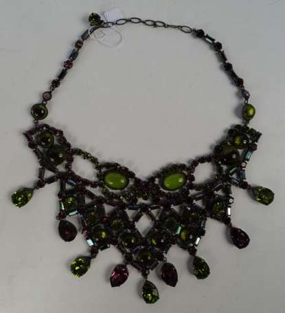 Collier draperie CIS vintage vers 1960 avec strass