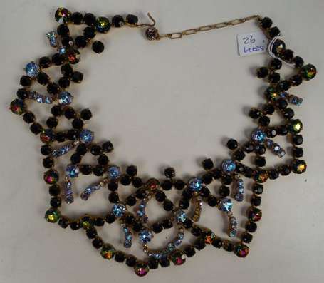 Collier draperie CIS vintage vers 1960 avec strass