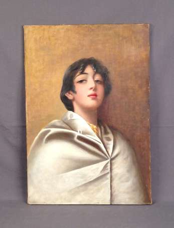 ECOLE XXe - Portrait présumé d'Oscar Wilde. Huile 
