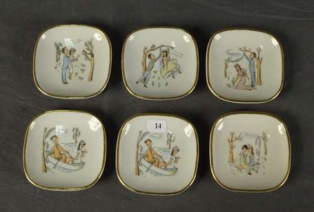 PEYNET Raymond (1908-1999) Limoges - Six coupelles