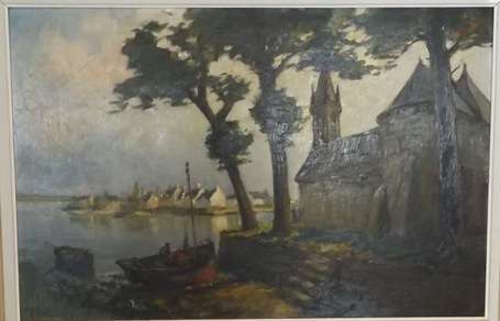 Miloch 1898-1979 Chapelle en bord de mer Hsp Sbg 