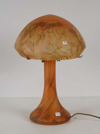 LA ROCHERRE Lampe champignon en verre orangé 