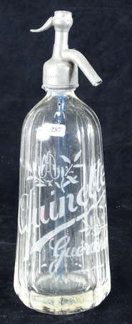 Siphon verre transparent gravé Quinette à 
