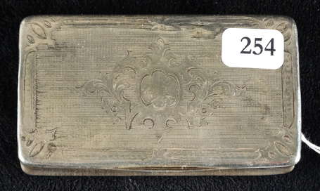 Tabatière rectangulaire en argent Fin XIXè S.P. 53