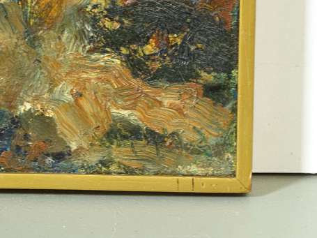 Ecole XXè siècle Intérieur Huile sur toile, signée