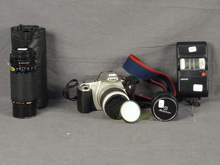 Boitier Canon EOS300, flash Osram BCS25, objectif 