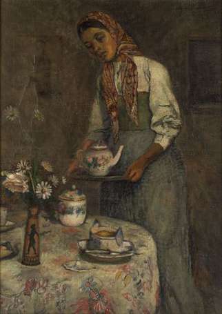 Milcendeau Charles 1872-1919 La Servante Huile sur
