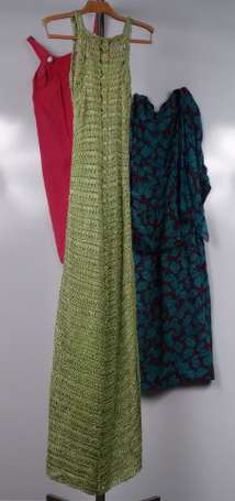 Robe Lanvin turquoise et violet, robe cocktail 