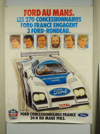 Graton - affiche Ford Le Mans de 1983 illustrée 