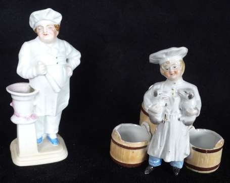 2 Marmitons en porcelaine: un porte piques et 