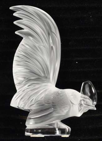 Lalique Presse papier coq nain en verre moulé 