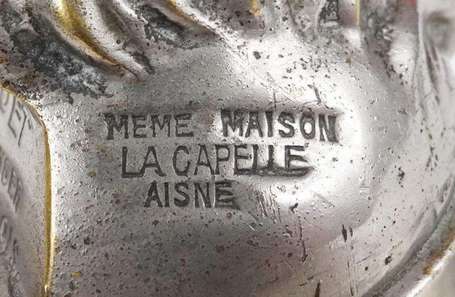 Mascotte Le Plongeon en bronze nickelé, siglé Ford