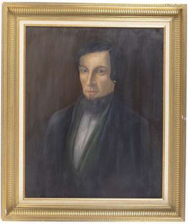 Ecole XIXe.Portrait d'homme et portrait de femme. 