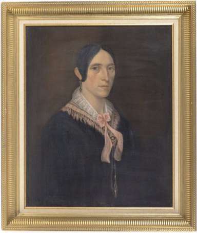 Ecole XIXe.Portrait d'homme et portrait de femme. 