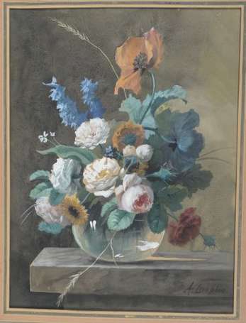 Chaplin Arthur 1869-1935 Bouquet de fleurs sur un 