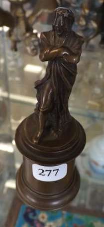 Femme drapée sujet en bronze XIXè H.10,5 cm