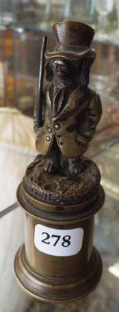 Chien habillé en gentleman sujet en bronze XIXè