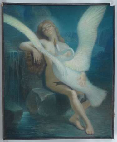 Martougen Stanislas 1873-1962 Léda Pastel, signé 