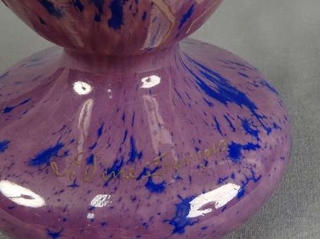 CHARDER - Vase fuselé sur piédouche en verre 