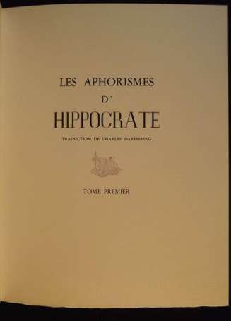HIPPOCRATE Les Aphorismes. Illustrés par Jean 