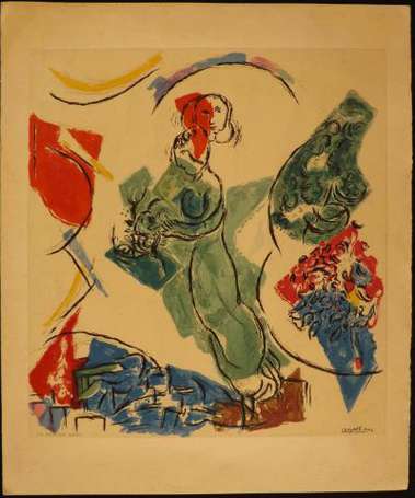 CHAGALL Marc Menu préparé par le Carlton de Cannes