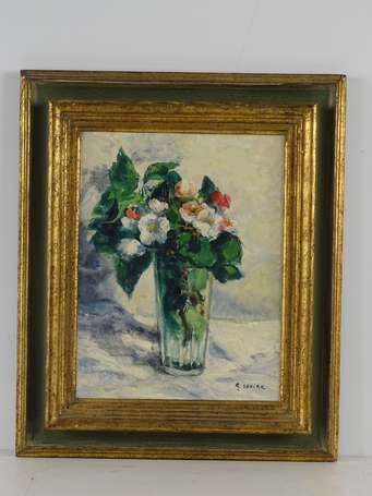 SEBIRE Gaston (1920-2001) Bouquet dans un verre. 