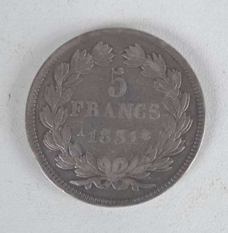 Ecu en argent 5Frs Louis Philippe 1er type Dc. Tr.