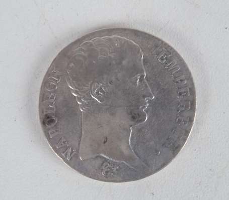 Ecu en argent 5Frs Napoléon Empereur, tête nue, 