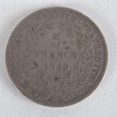 Ecu en argent 5Frs Cérès, 1849 A. Etat: TTB