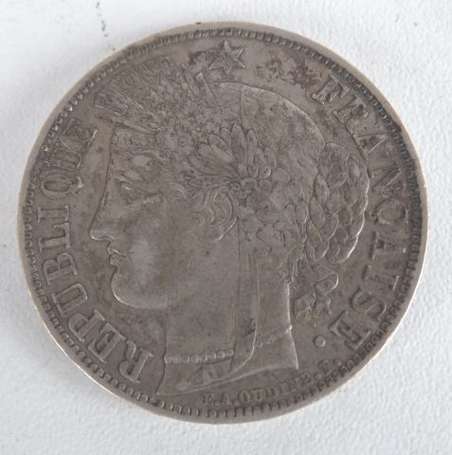 Ecu en argent 5Frs Cérès, 1850 A. Etat: TTB