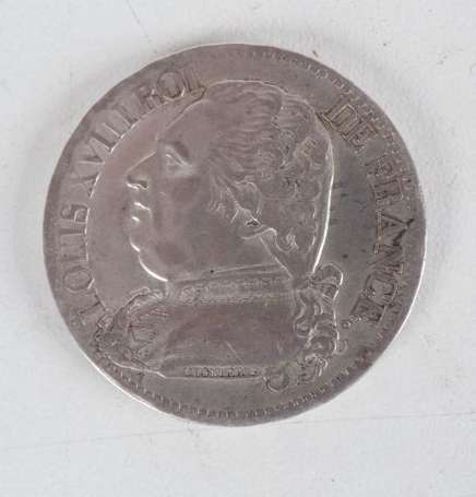 Ecu en argent 5Frs Louis XVIII au buste habillé, 