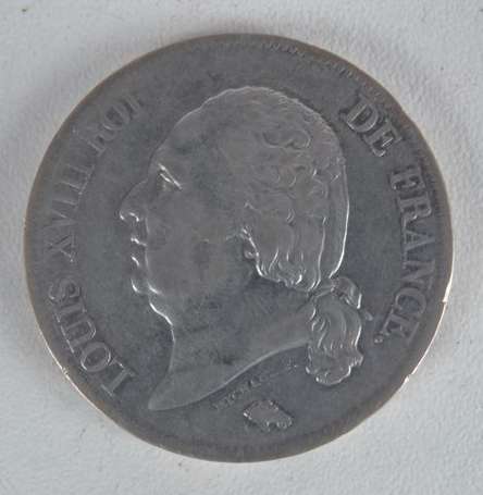 Ecu en argent 5Frs Louis XVIII au buste nu, 1817 A