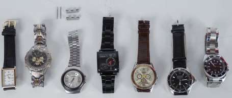 Lot de 7 montres d'homme dont marques 