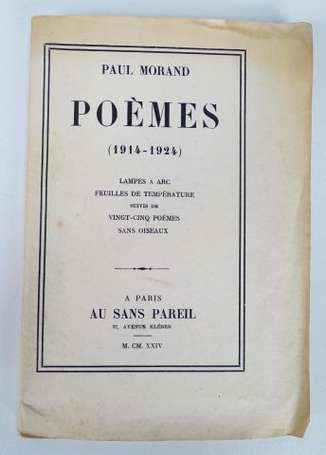 MORAND (Paul) - Poèmes (1914-1924) - Paris Au Sans