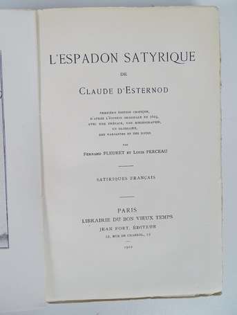 ESTERNOD (Claude d') - L'espadon satyrique - 