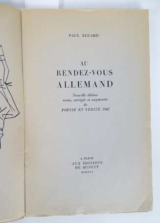 ELUARD (Paul) - Au rendez-vous allemand - Paris ; 