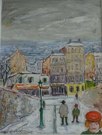 LAURENT Bruno Emile (1928-) - Montmartre sous la 