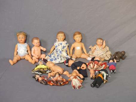 Celluloïd - Lot de petites poupées dont 2 josette 