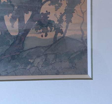BAROTTE Léon 1866-1933 Paysage bord du Golf 