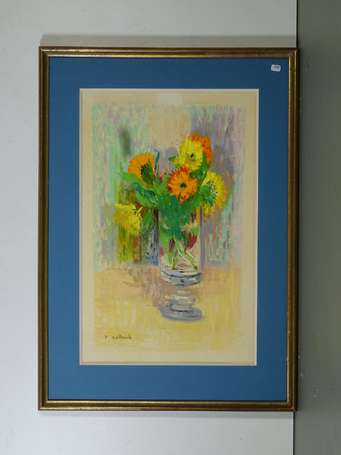 COLLOMB Paul (1921-2010) - Bouquet. Pastel, signé 