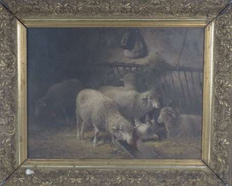 BREU Max (1915-1941) Moutons et poules dans une 